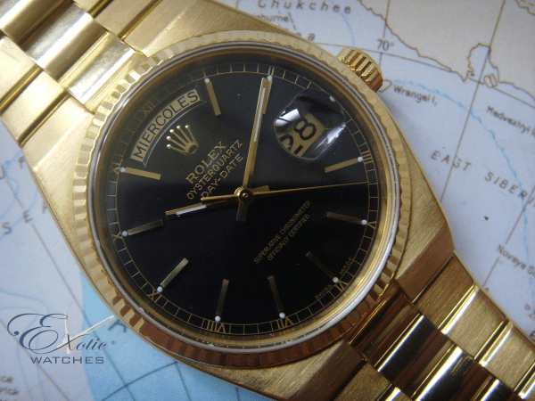 1979 1st OWNER ROLEX 18K YELLOW GOLD OYSTERQUARTZ DAY DATE BOX PAPERS
