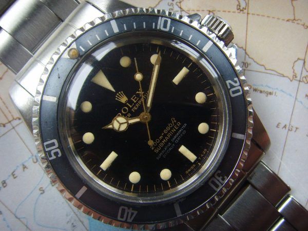 1963 GILT 4 LINES ROLEX SUBMARINER 5512 POINTED CROWN GUARD Main 1.|Crown 2|Back case|Mvt 1|Inside back|Full back|Buckle date|Main 2|Full side