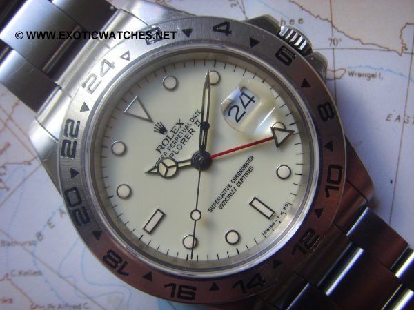 1985 VERY RARE PANNA RAIL DIAL ROLEX EXPLORER II FULL SET BOX PAPERS Ref 16550 Rolex 16550 Cream|Rolex Explorer II|Rolex Explorer 16550|Box Papers blinded|Crown 1|Crown 2|Lug 1|Lug 2|Lug 3|Buckle|Full back|Model #|Rolex Explorer Panna